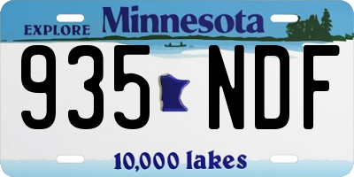 MN license plate 935NDF