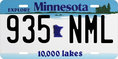 MN license plate 935NML