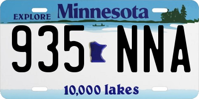 MN license plate 935NNA