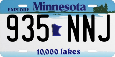 MN license plate 935NNJ
