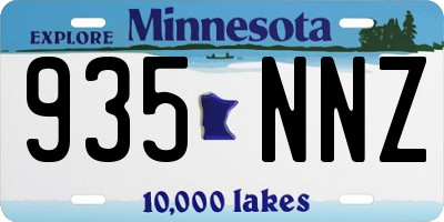 MN license plate 935NNZ