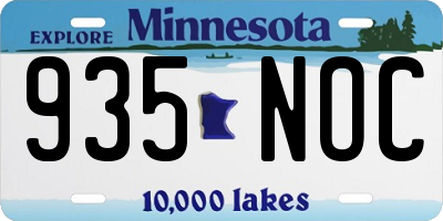 MN license plate 935NOC