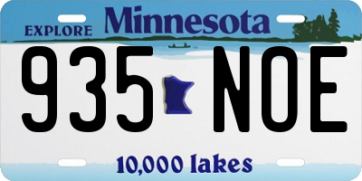 MN license plate 935NOE