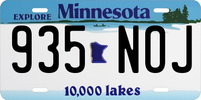 MN license plate 935NOJ