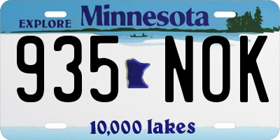 MN license plate 935NOK