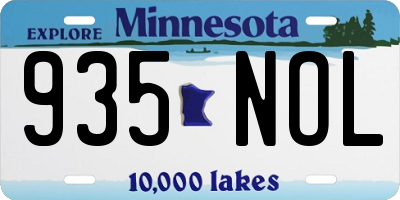 MN license plate 935NOL