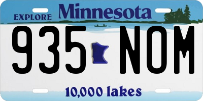 MN license plate 935NOM