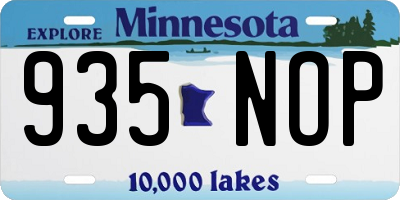 MN license plate 935NOP