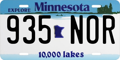 MN license plate 935NOR