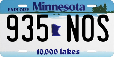 MN license plate 935NOS