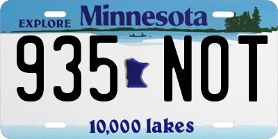 MN license plate 935NOT