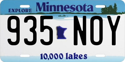 MN license plate 935NOY
