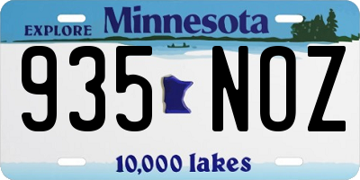 MN license plate 935NOZ