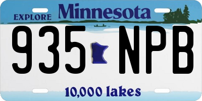 MN license plate 935NPB