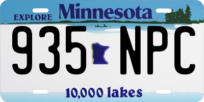MN license plate 935NPC