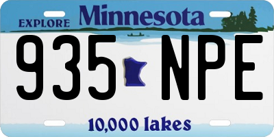 MN license plate 935NPE
