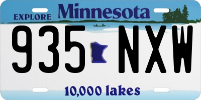 MN license plate 935NXW