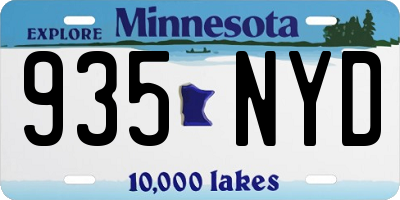 MN license plate 935NYD