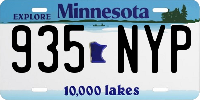 MN license plate 935NYP