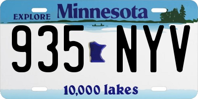 MN license plate 935NYV