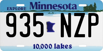 MN license plate 935NZP