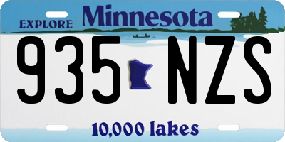 MN license plate 935NZS
