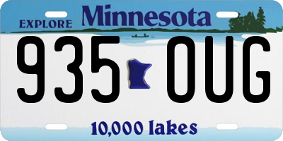 MN license plate 935OUG