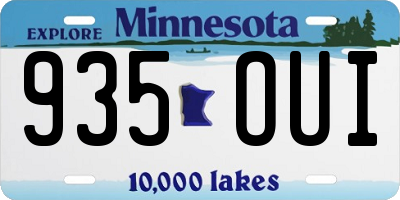 MN license plate 935OUI