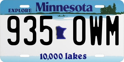 MN license plate 935OWM