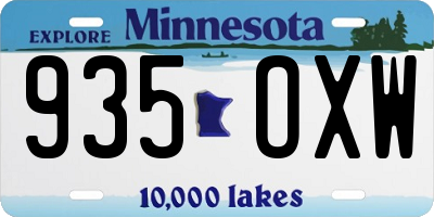 MN license plate 935OXW