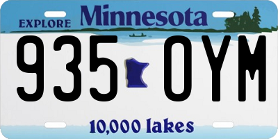 MN license plate 935OYM