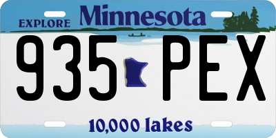 MN license plate 935PEX