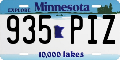 MN license plate 935PIZ