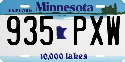 MN license plate 935PXW