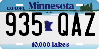 MN license plate 935QAZ