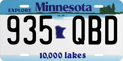 MN license plate 935QBD
