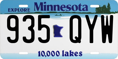 MN license plate 935QYW