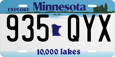 MN license plate 935QYX