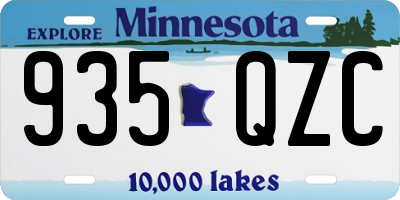 MN license plate 935QZC