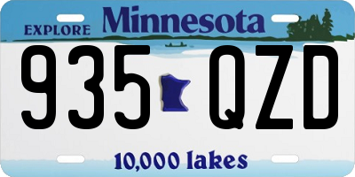 MN license plate 935QZD