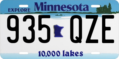 MN license plate 935QZE