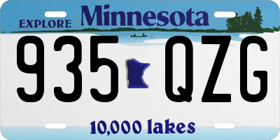 MN license plate 935QZG
