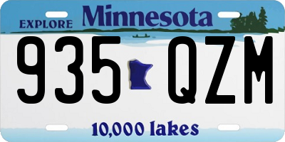 MN license plate 935QZM