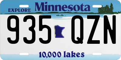 MN license plate 935QZN