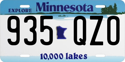MN license plate 935QZO