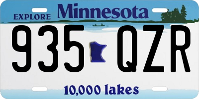 MN license plate 935QZR