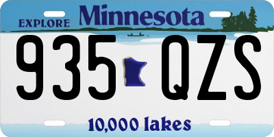 MN license plate 935QZS