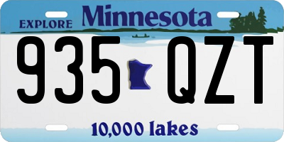 MN license plate 935QZT