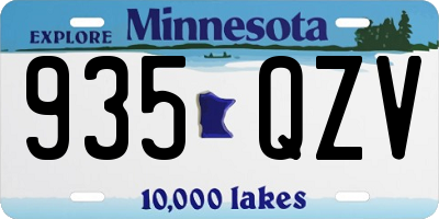 MN license plate 935QZV