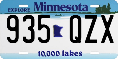 MN license plate 935QZX